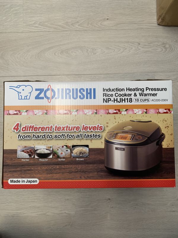 Zojirushi Pressure IH Rice Cooker 10-Cups 220V SE Plug Made in Japan NP-HJH18